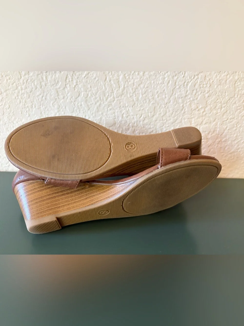 Brown strappy wedge sandals women’s size 8